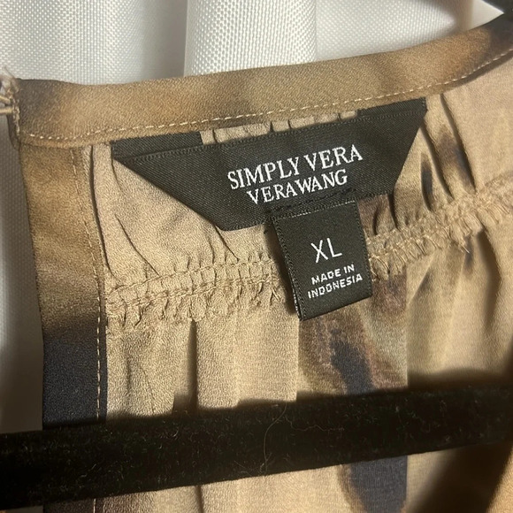 Simply Vera Lightweight Tank Pleated Size XL Round Neck Business Casual - Picture 4 of 8
